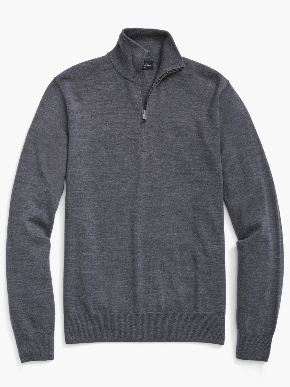 Brooks Brothers Extra Fine Merino Wool Half-Zip Sweater XXL Gray NWT